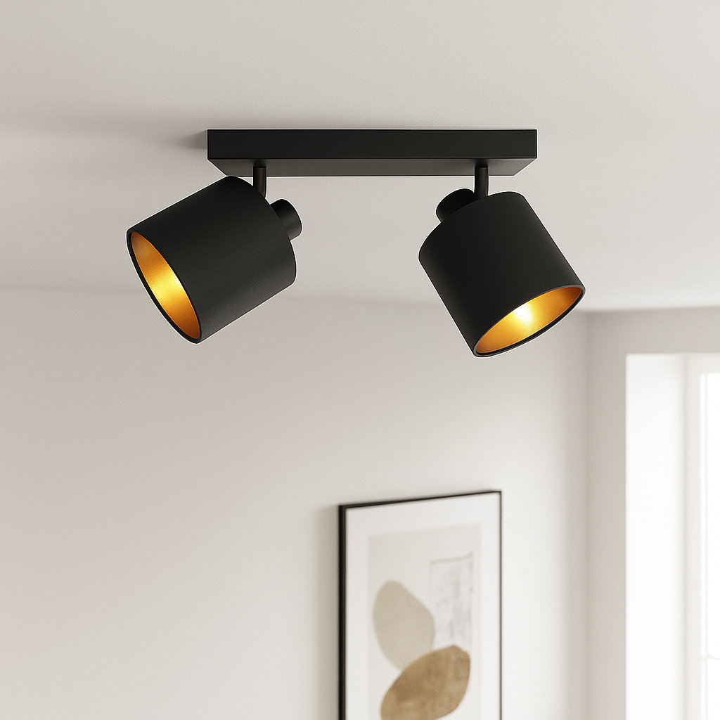 Mat Zwarte plafondlamp Koge, Modern