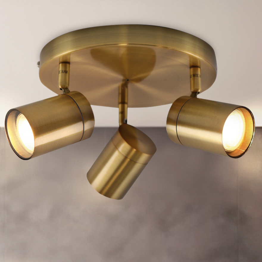 Moderne badkamer plafondlamp messing, Ciara, IP44
