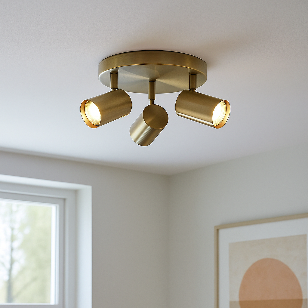 Moderne plafondlamp brons, Elena