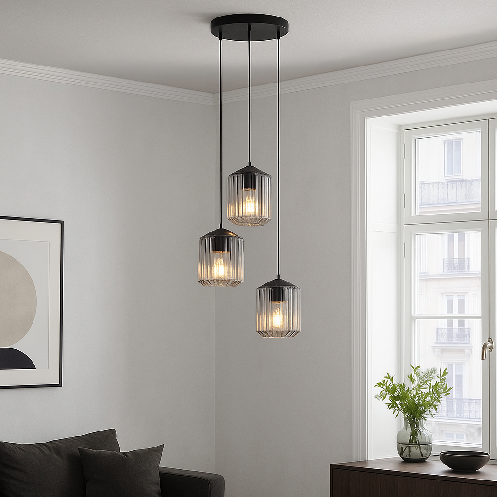 Retro hanglamp transparant, Jisca