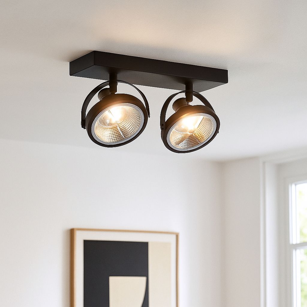 Moderne plafondlamp zwart, Morris