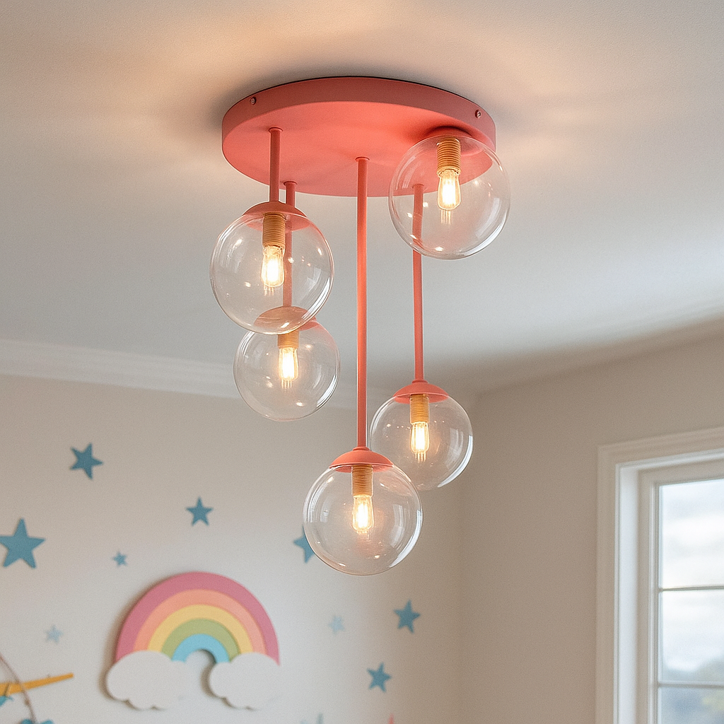Design plafondlamp roze, Stacy