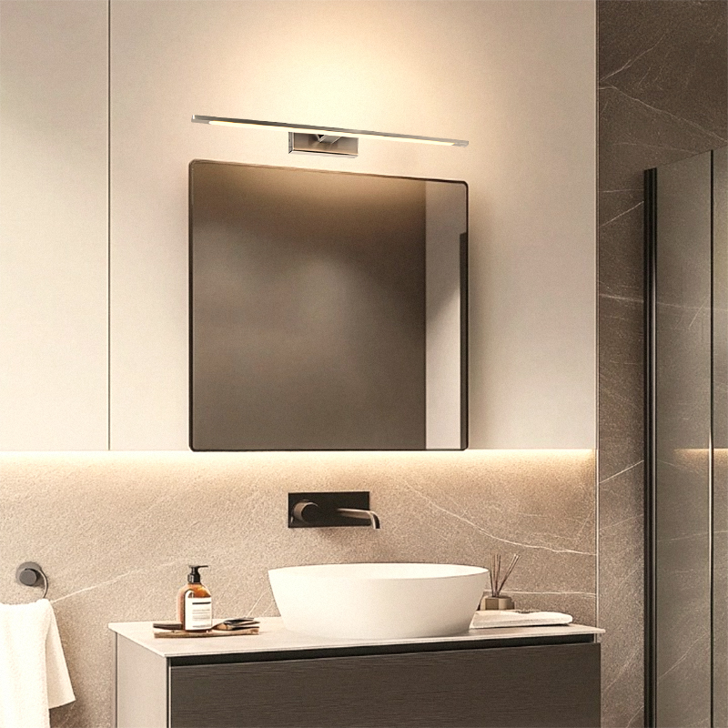 Moderne spiegelverlichting nikkel, Steffy, 8W, 3000K LED, IP44