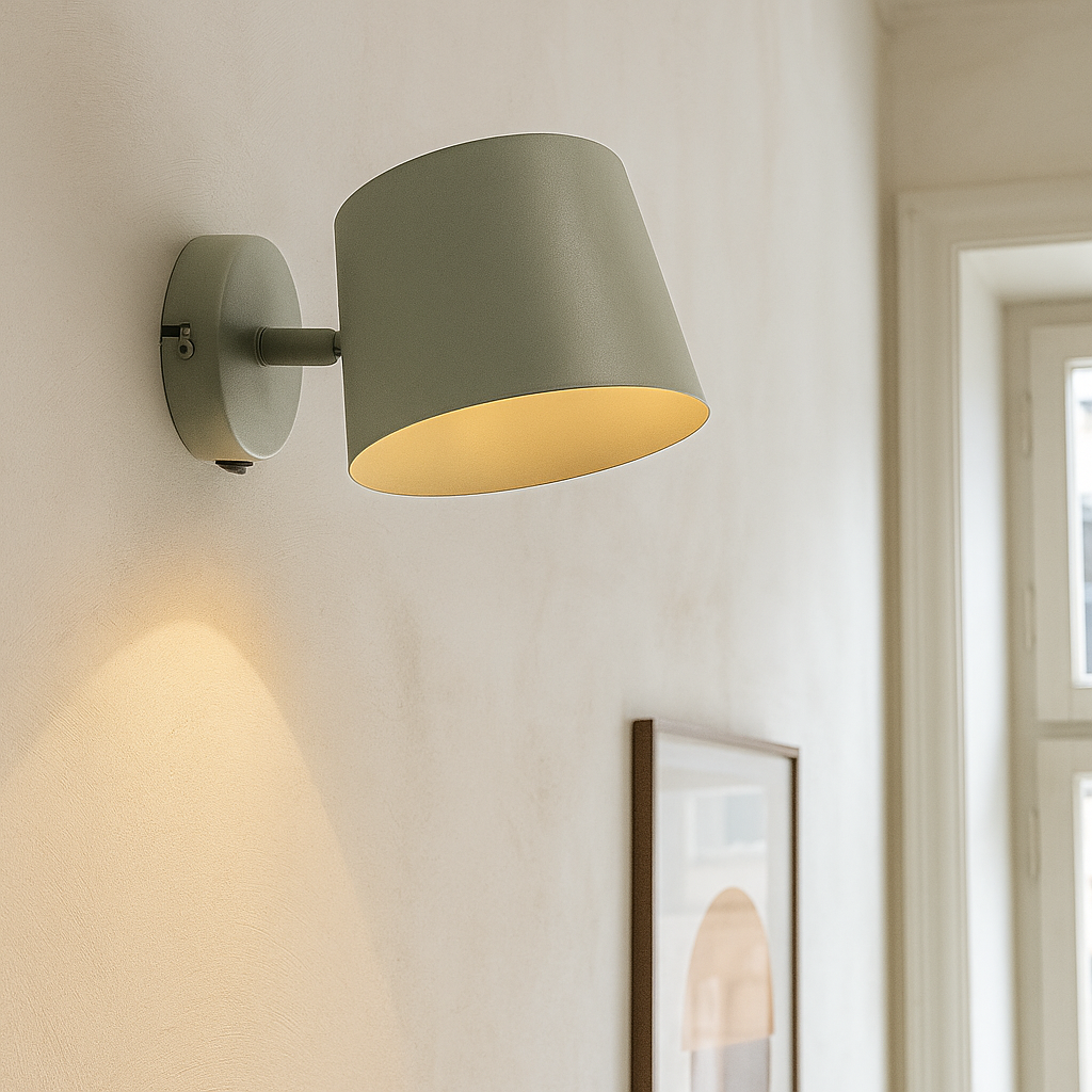Moderne wandspot groen, Rinke, met schakelaar