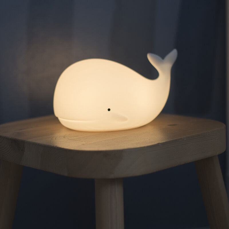 Kunststof kinder nachtlampje wit, Whale, 0,5W, RGBW LED