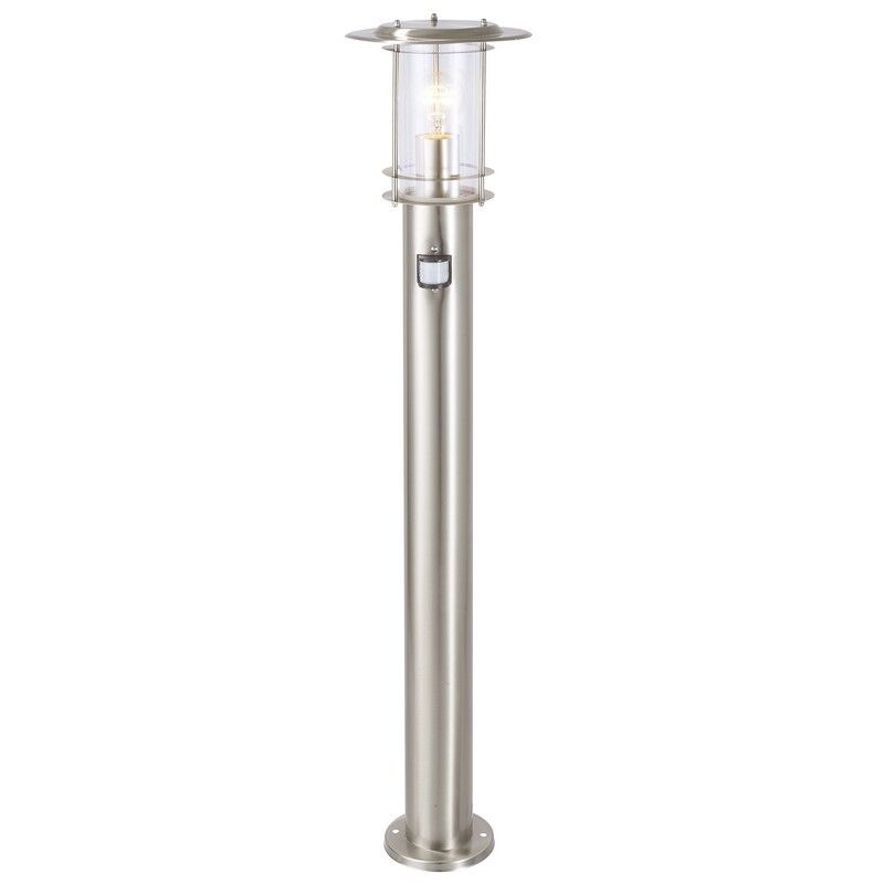 Metalen staande buitenlamp met bewegingssensor chroom, Shamayra, IP44
