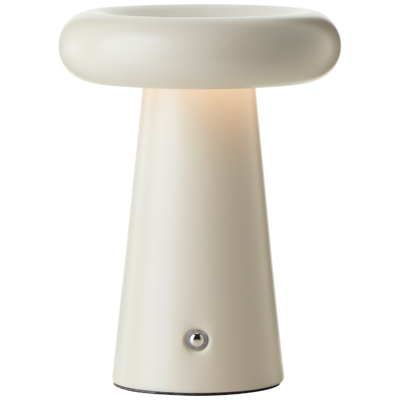 Moderne oplaadbare buiten tafellamp beige, Stig, 3W, 3000K LED, IP44, 3-staps dimbaar