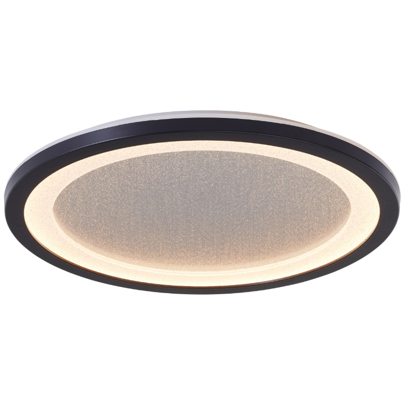 Moderne LED paneel plafondlamp zwart, Yamal, 20W, 2700K LED, 3-staps dimbaar