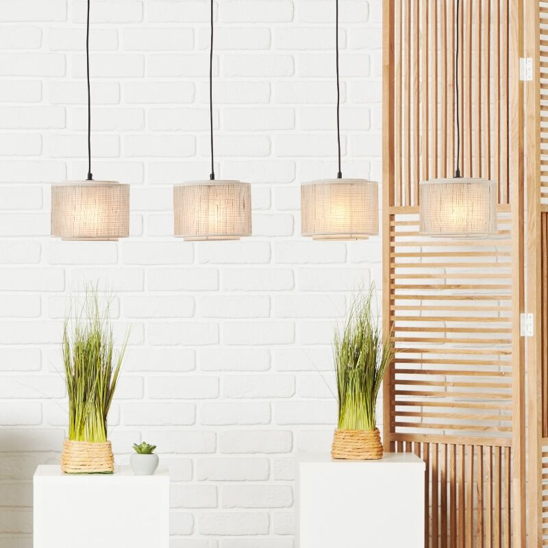 Landelijke hanglamp beige, Gerbert