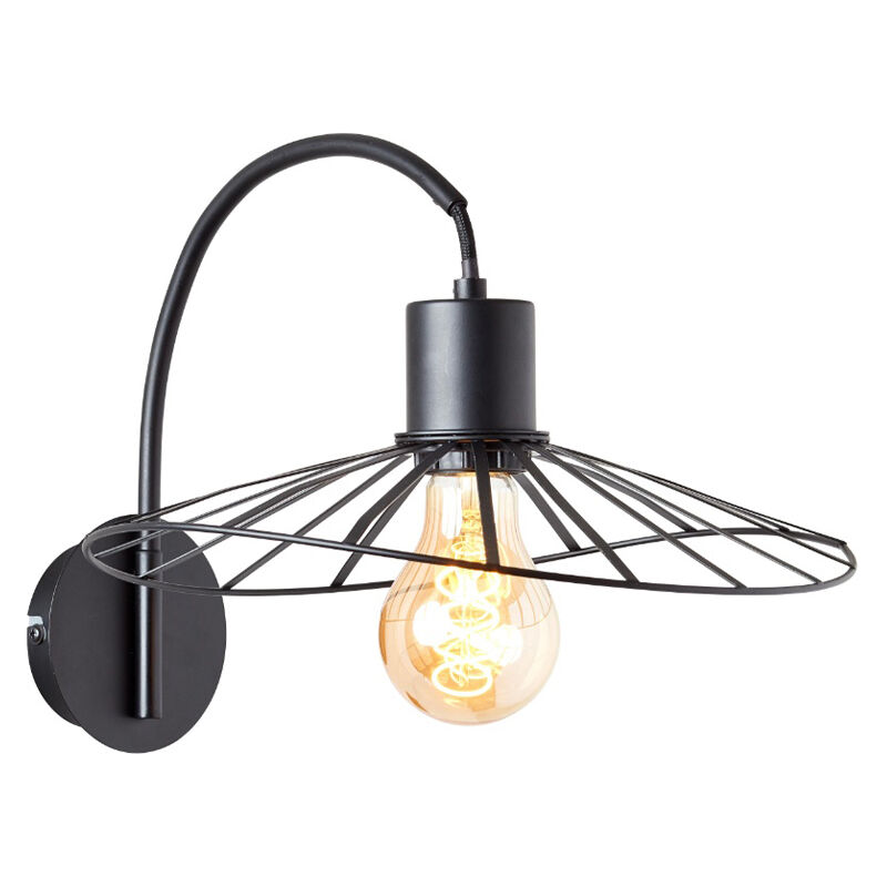 Retro wandlamp zwart, Famke