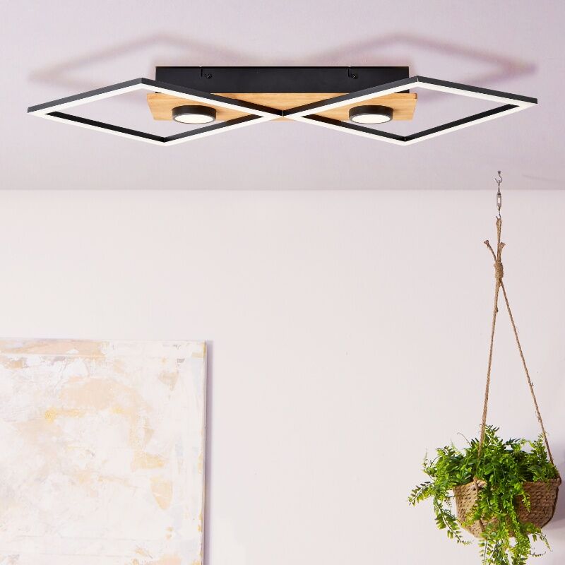 Houten plafonnière zwart, Virginia, 32W, 3000K LED