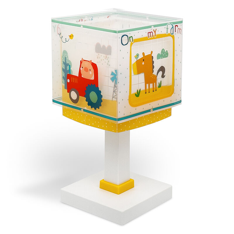 Veelkleurige kinderkamer tafellamp, Boerderij
