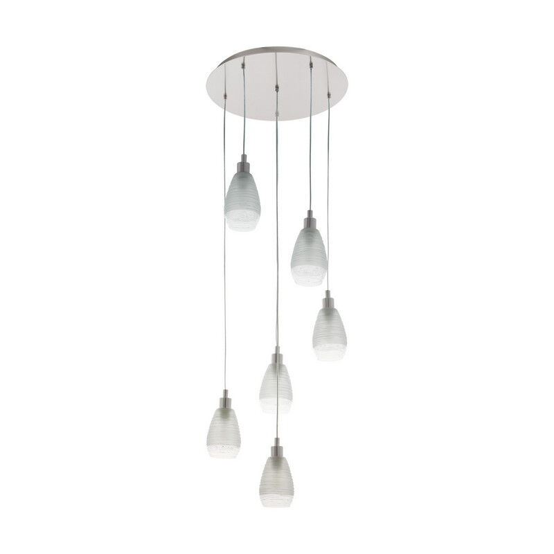 Nikkelen design hanglamp glas, Kik