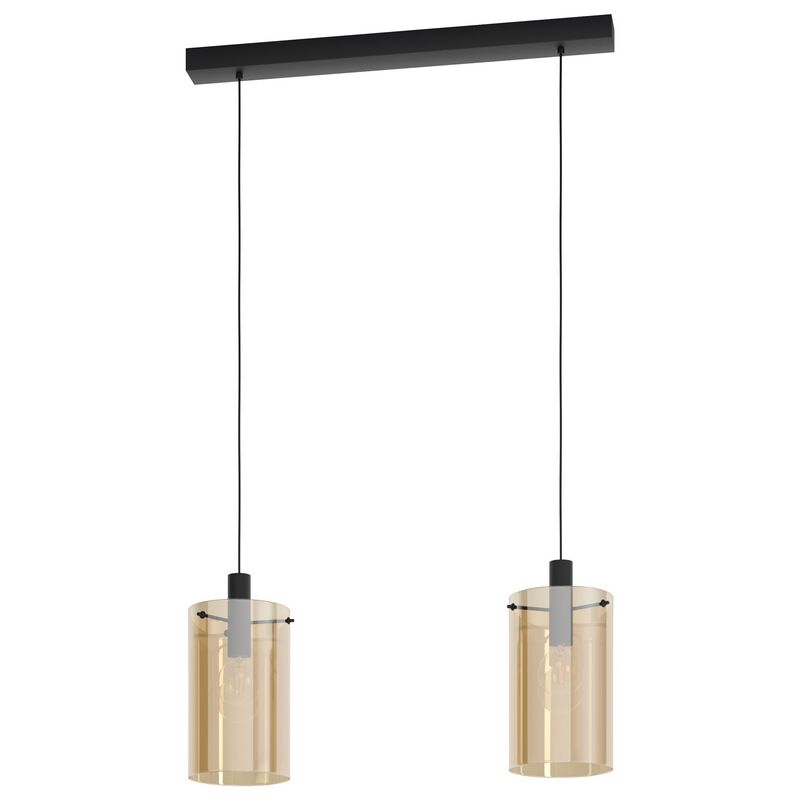 Amberkleurige moderne hanglamp glas, Ritesh