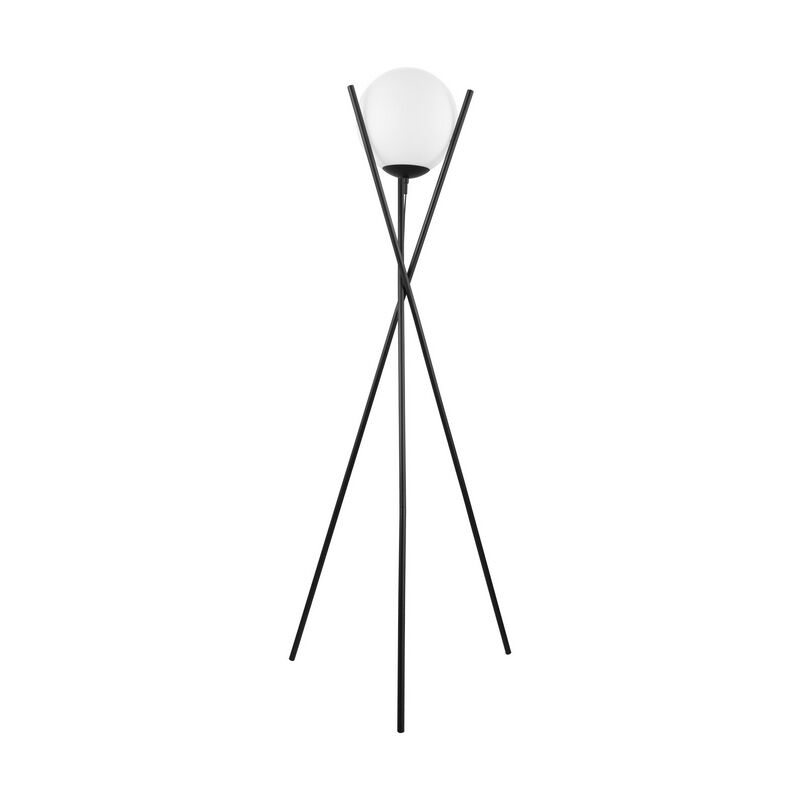 Zwarte retro vloerlamp, Tjardo, staal