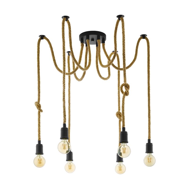 Zwarte industriële hanglamp staal, Simeon