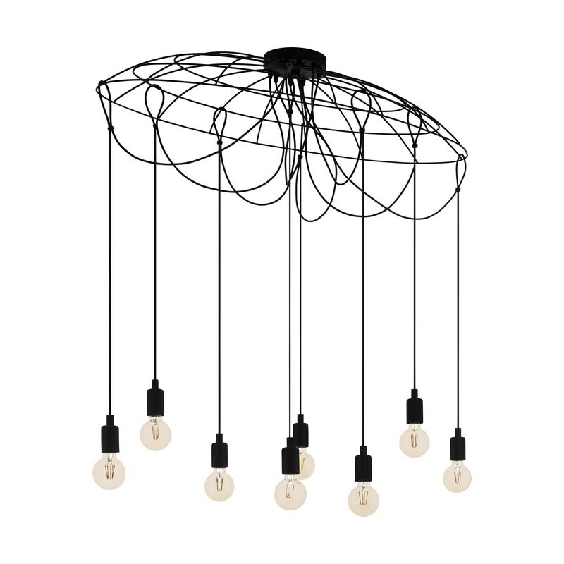Zwarte industriële hanglamp staal, Katinka