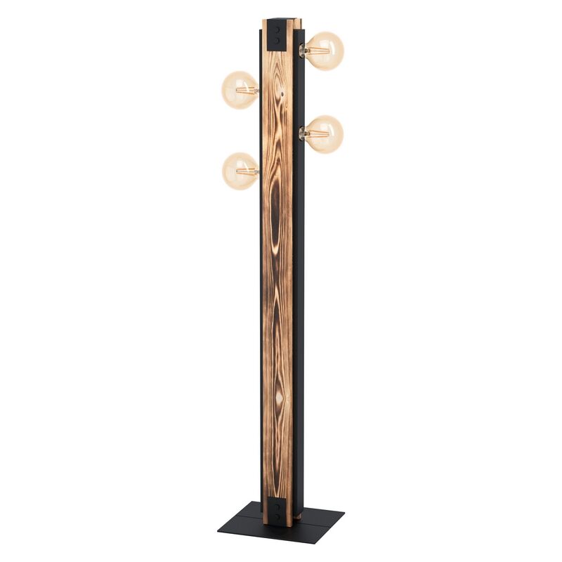 Bruine industriële vloerlamp, Dragana, hout