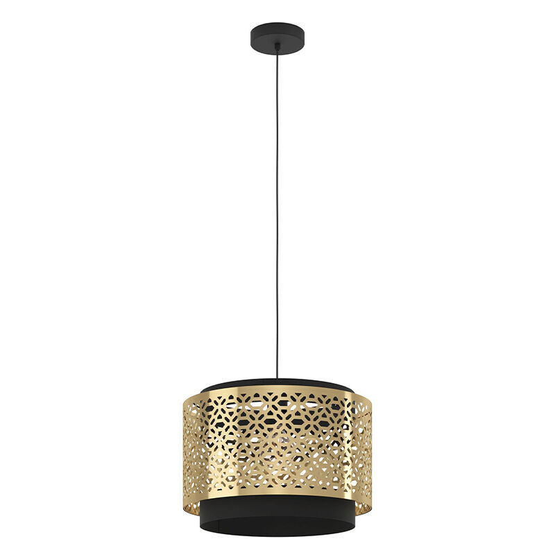 Messing retro hanglamp staal, Quincy