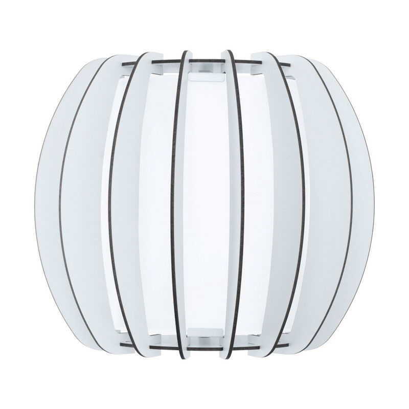 Witte landelijke wandlamp hout, Kiran