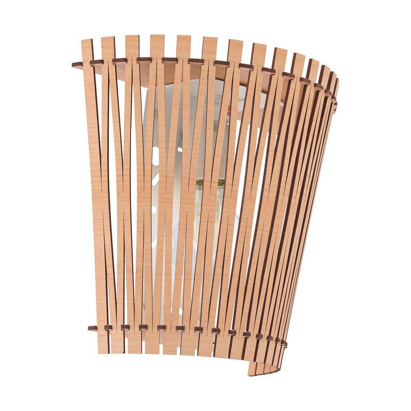 Bruine landelijke wandlamp hout, Berry