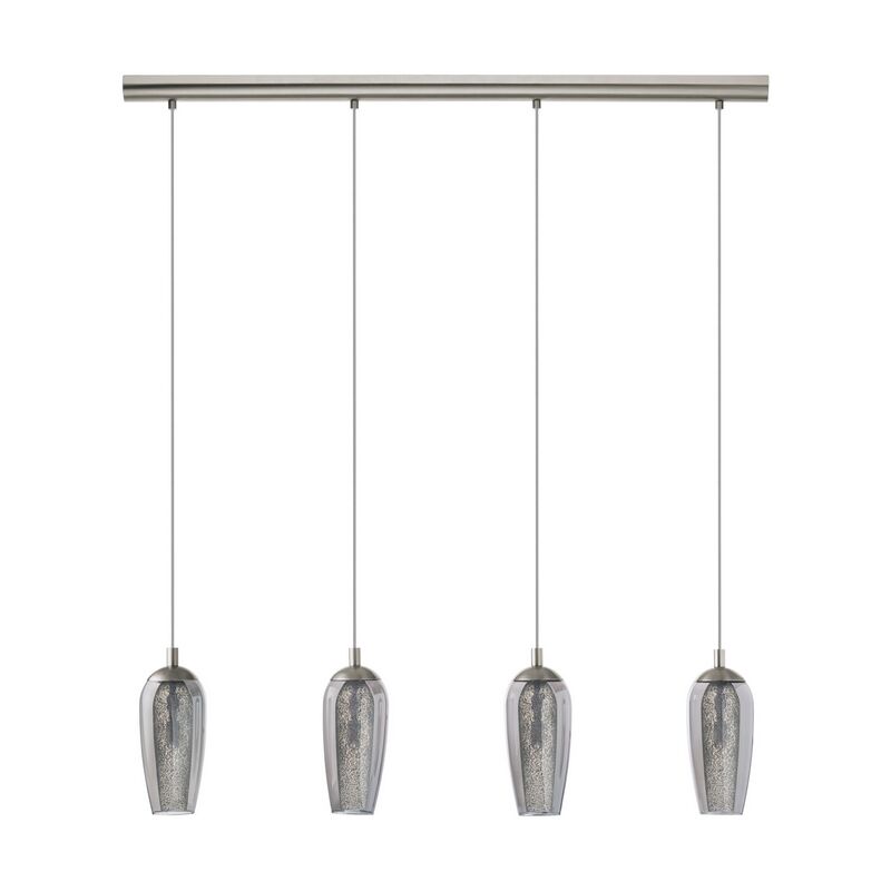 Nikkelen design hanglamp glas, Olcay