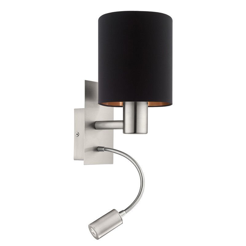 Koperen moderne wandlamp stof, Abano, met schakelaar