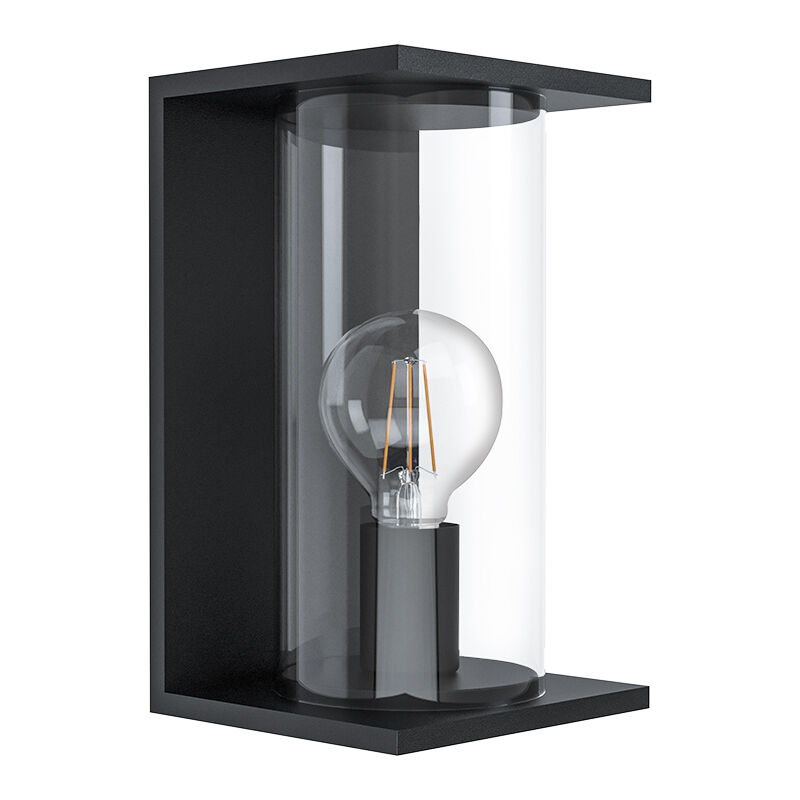 Zwarte moderne buitenlamp, Laszlo, staal, IP54