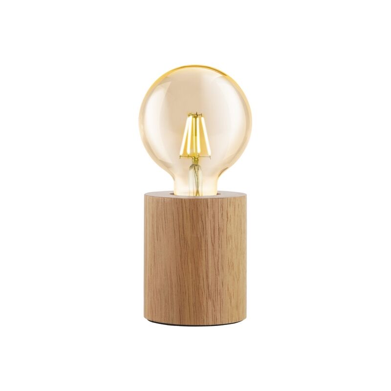 Bruine landelijke tafellamp, Yannic, hout