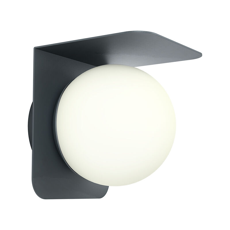 Zwarte moderne buitenlamp, Lute, aluminium, IP44