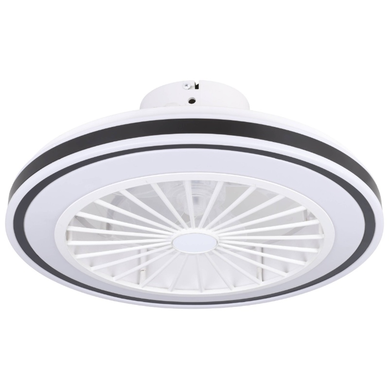 Witte moderne plafondventilator kunststof, Nander, 8,5W, warm tot koud wit verstelbare LED, met afstandsbediening