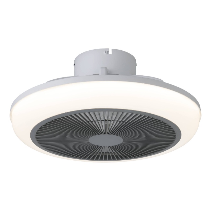 Witte moderne plafondventilator kunststof, Henny, 5,2W, warm tot koud wit verstelbare LED, met afstandsbediening