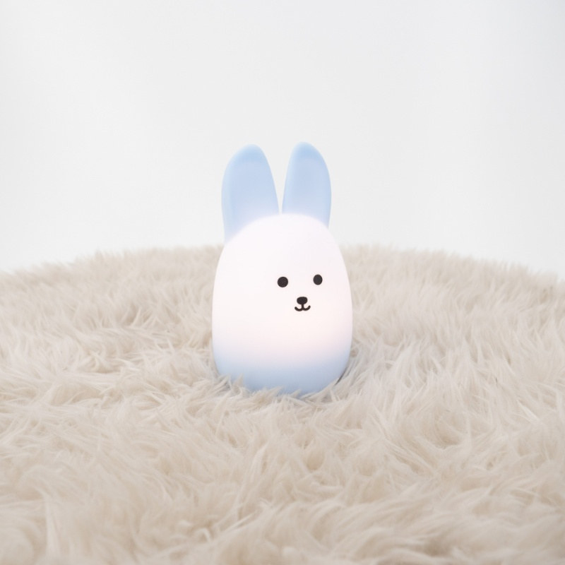 Blauwe kinderkamer tafellamp kunststof, Bunny, 5W, RGBW LED