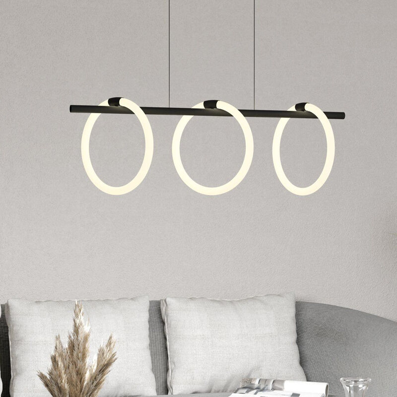 Zwarte moderne hanglamp aluminium, Thibaut, 9W, 3000K LED