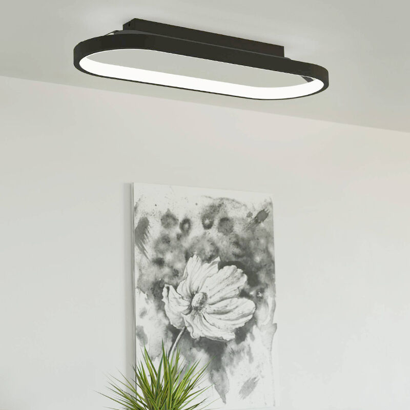 Zwarte moderne plafondlamp aluminium, Maira, 27W, 3000K LED, 3-staps dimbaar