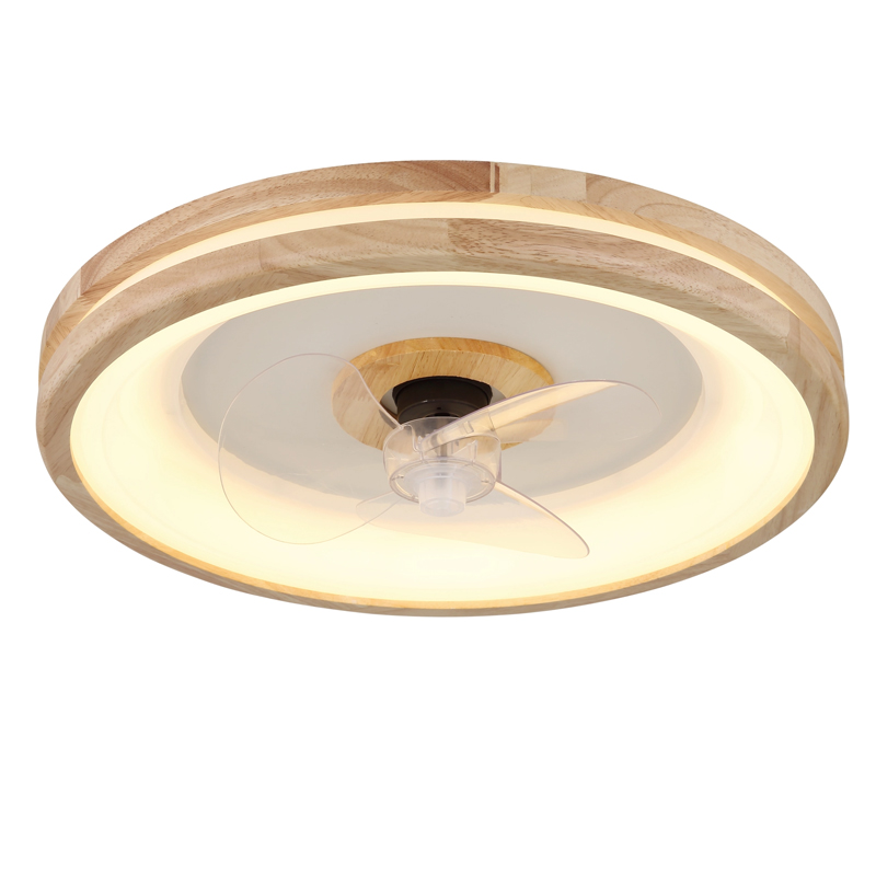 Moderne plafondventilator hout, Klaaske, 30W, warm tot koud wit verstelbare LED, met afstandsbediening