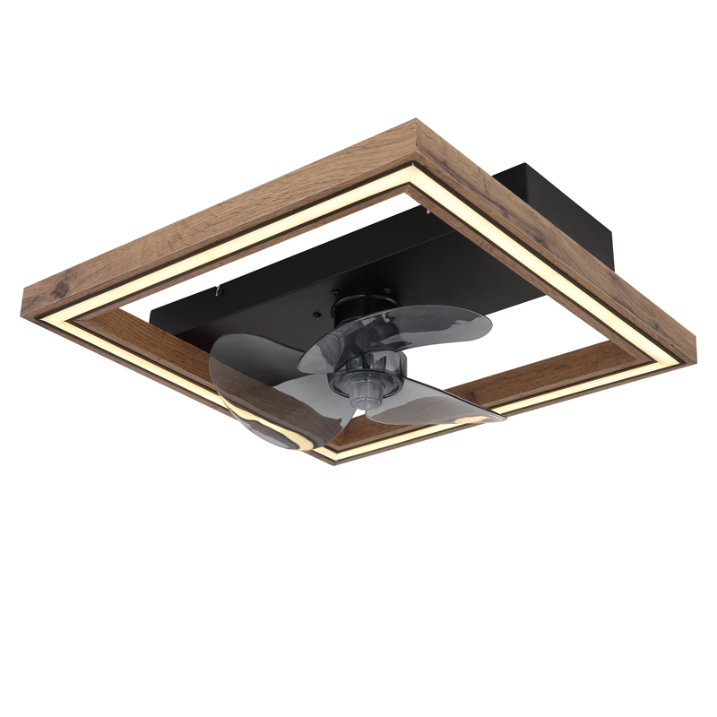 Bruine moderne plafondventilator kunststof, Lamyea, 24W, warm tot koud wit verstelbare LED, met afstandsbediening