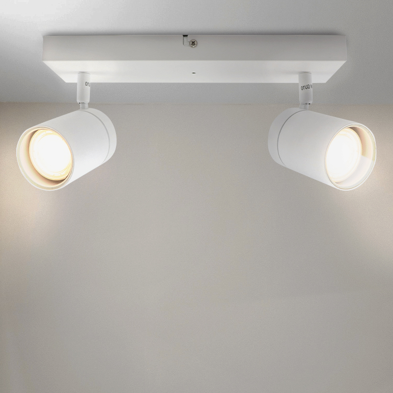 Witte plafondspot Ciara, aluminium, modern, IP44, 2L