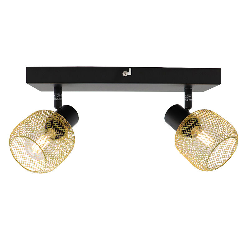 Gouden plafondspot Emado, aluminium, industrieel, 2L