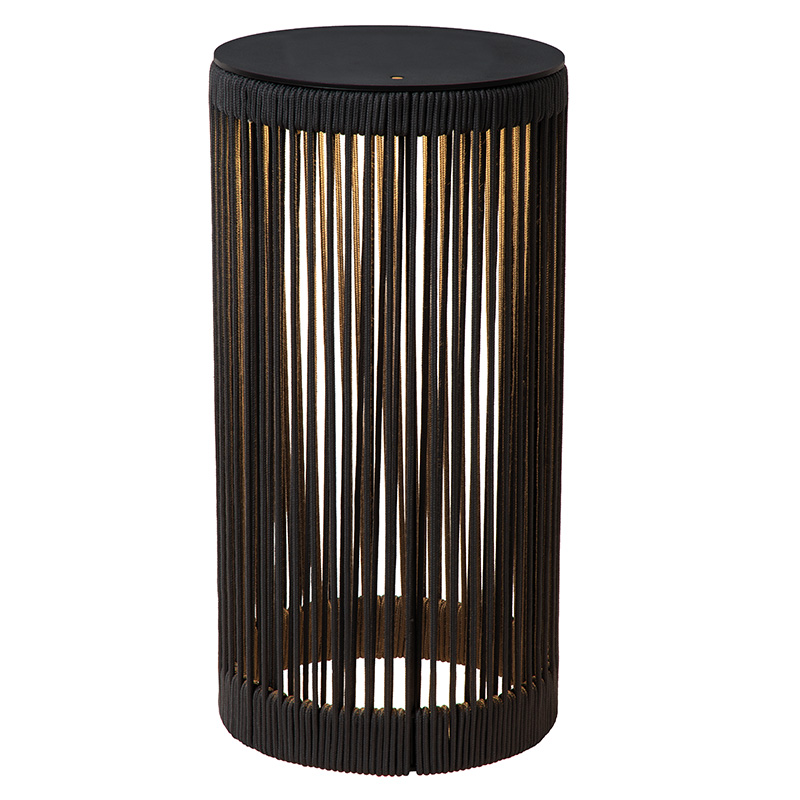 Zwarte oplaadbare vloerlamp modern, Pingi, 3W, 3000K LED, IP44, 3-staps dimbaar