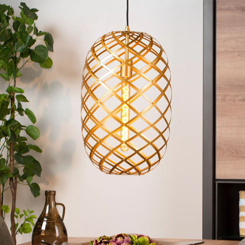 Gouden hanglamp Wolfram, metaal