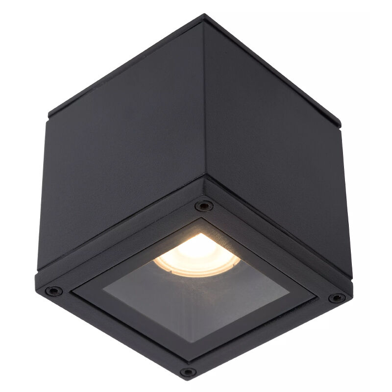 Zwarte plafondspot Aven, aluminium, IP65
