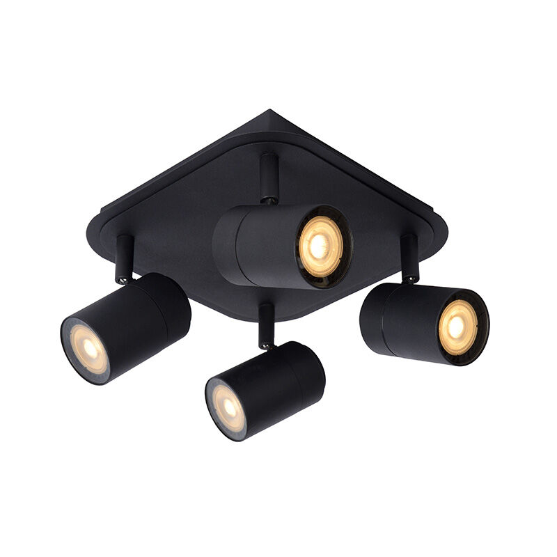 Zwarte moderne plafondlamp, Lennert, metaal, IP44