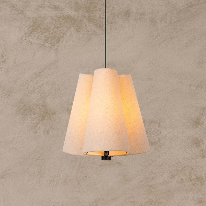 Beige hanglamp stof, Gregory