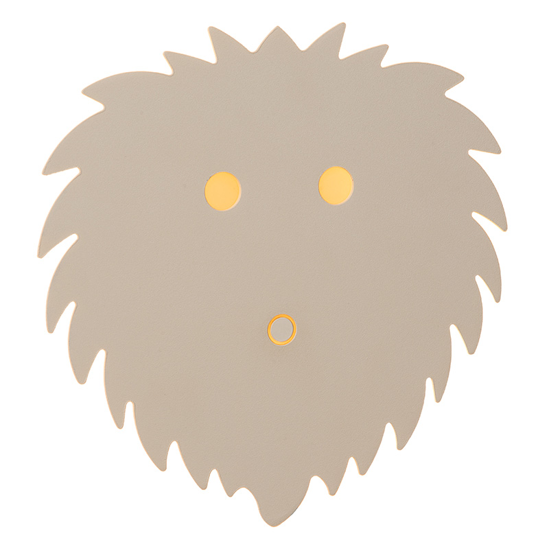 Beige kinderkamer wandlamp modern, Charlie, 5W, dim to warm LED, met touchdimmer