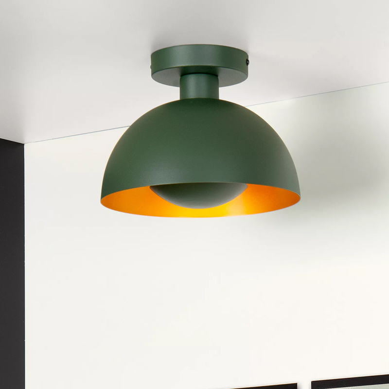 Groene moderne plafonniere, Siemon, metaal