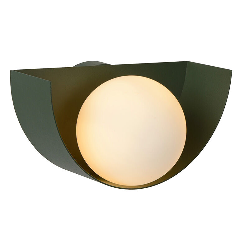 Groene retro wandlamp, Benni, glas