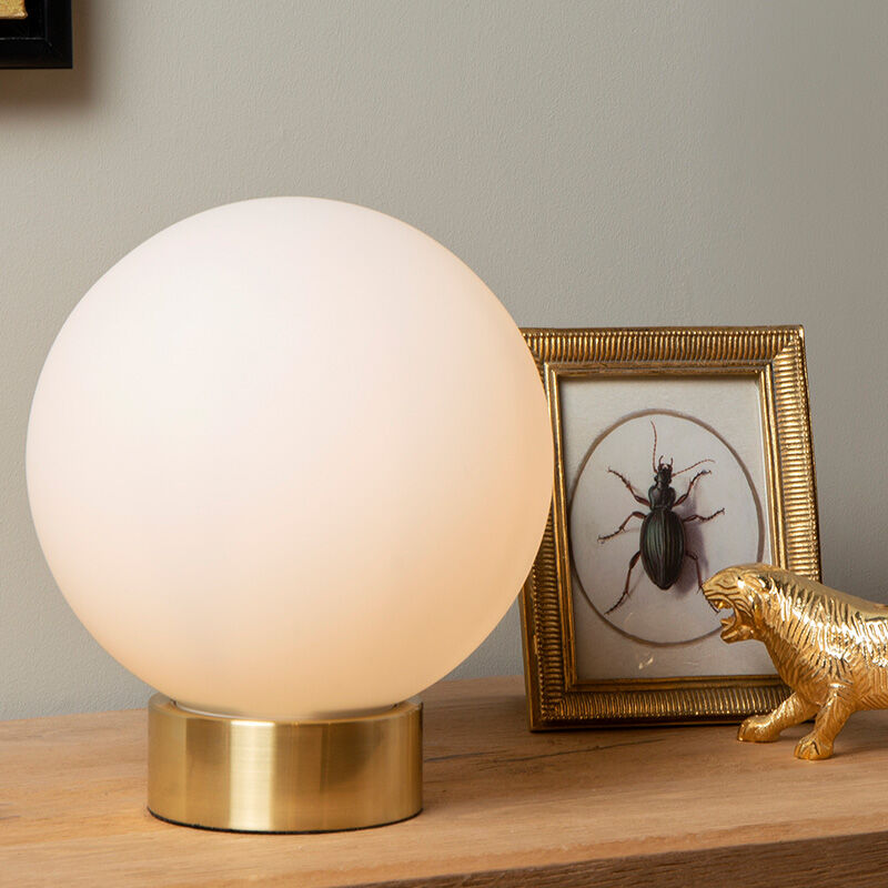 Witte tafellamp modern, Jorit, met schakelaar