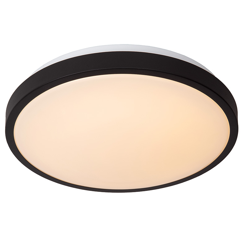 Zwarte badkamer plafondlamp modern, Dasher, 18W, 2700K LED, IP44