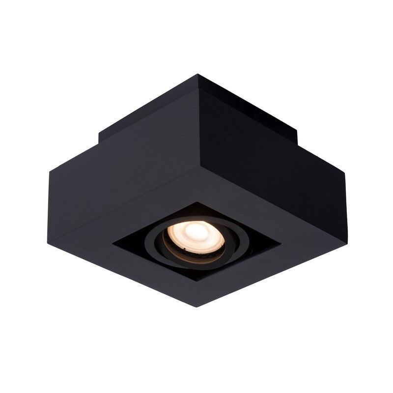 Zwarte dim to warm plafondspot Xirax, incl. 1x 5w GU10